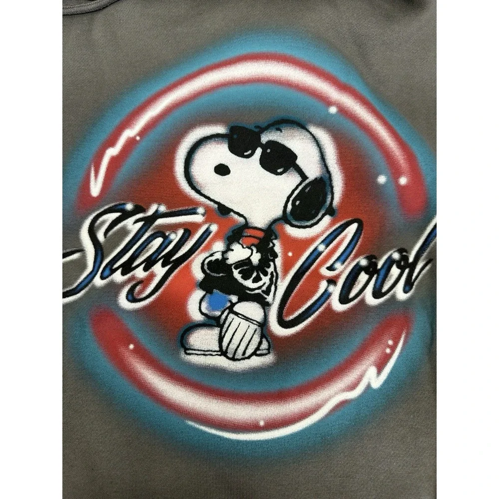 New With Tag's Men's Peanuts Snoopy Stay Cool Gray Pullover‎ Graphic Hoodie XXL